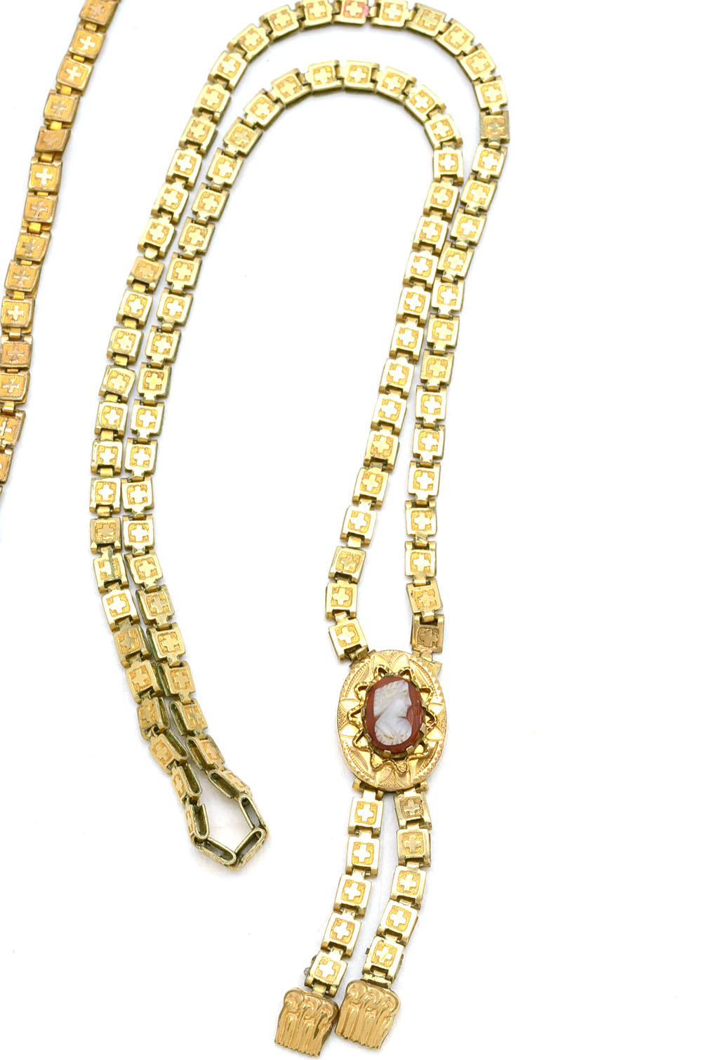 Victorian Gold Filled Book Chain Necklaces and Pearl Bracelet
