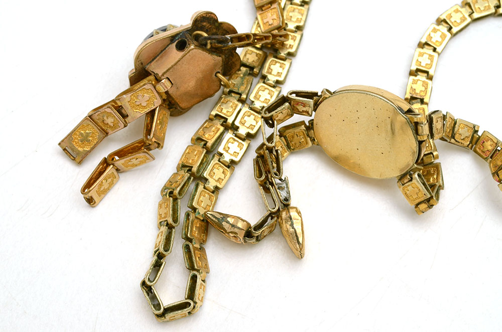 Victorian Gold Filled Book Chain Necklaces and Pearl Bracelet