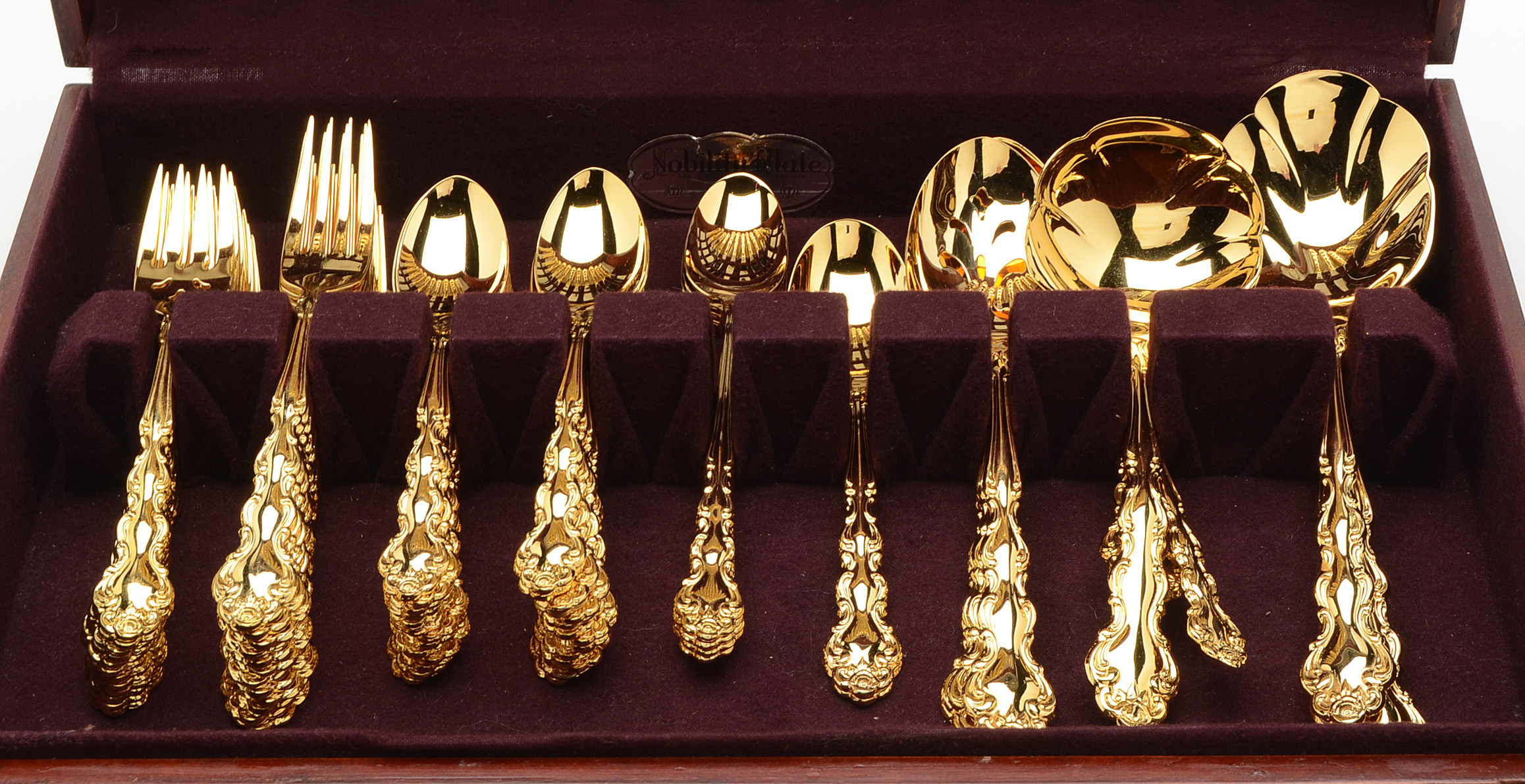 Oneida Community Gold Plate "Gold Beethoven" Flatware Set