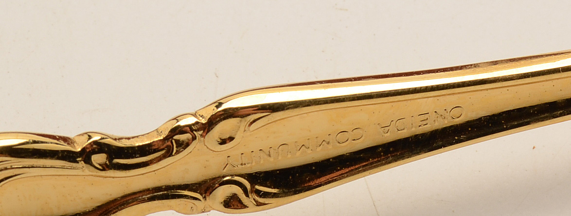 Oneida Community Gold Plate "Gold Beethoven" Flatware Set