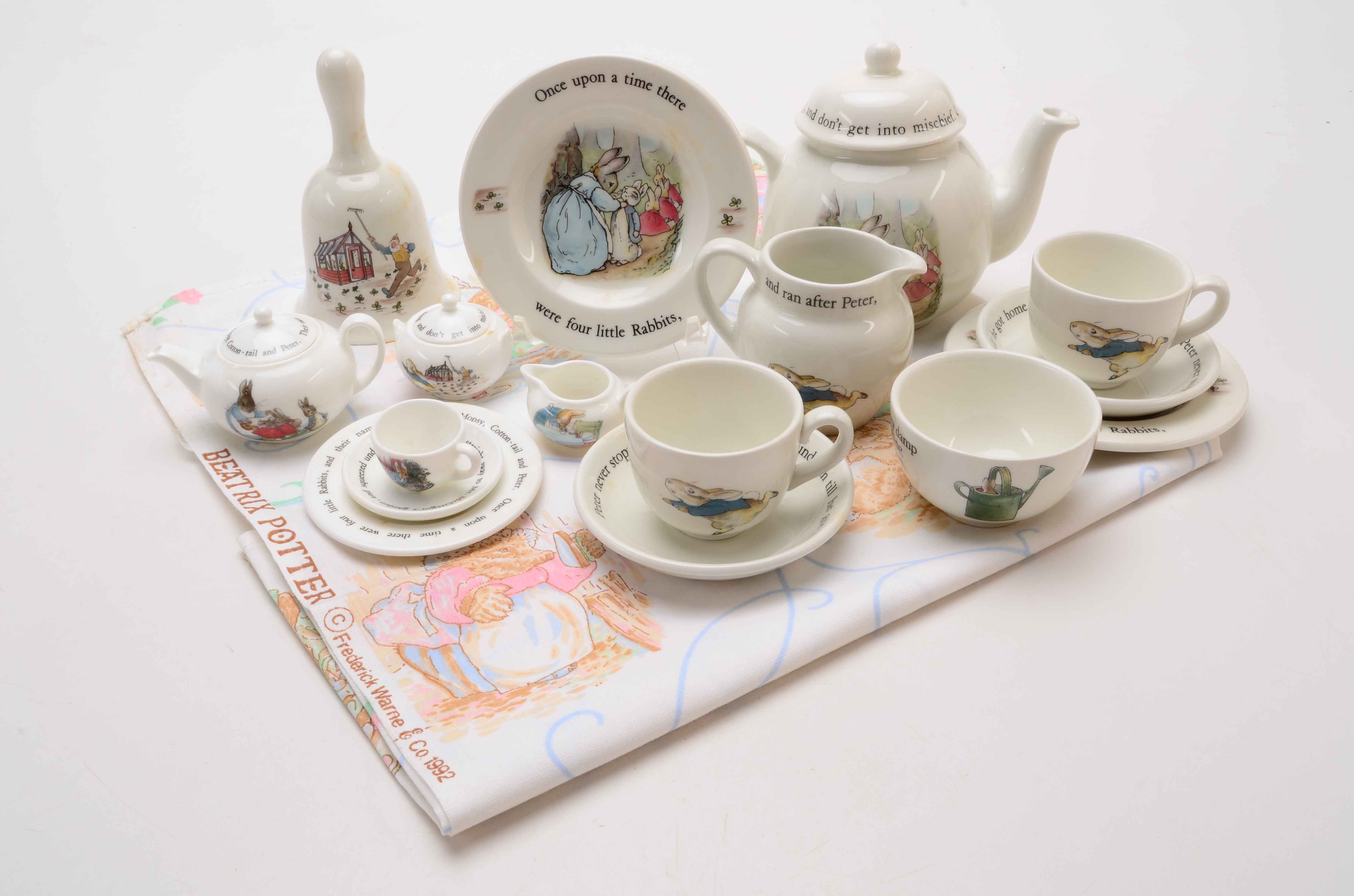 Collection of Beatrice Potter Wedgwood Tea Set and More.