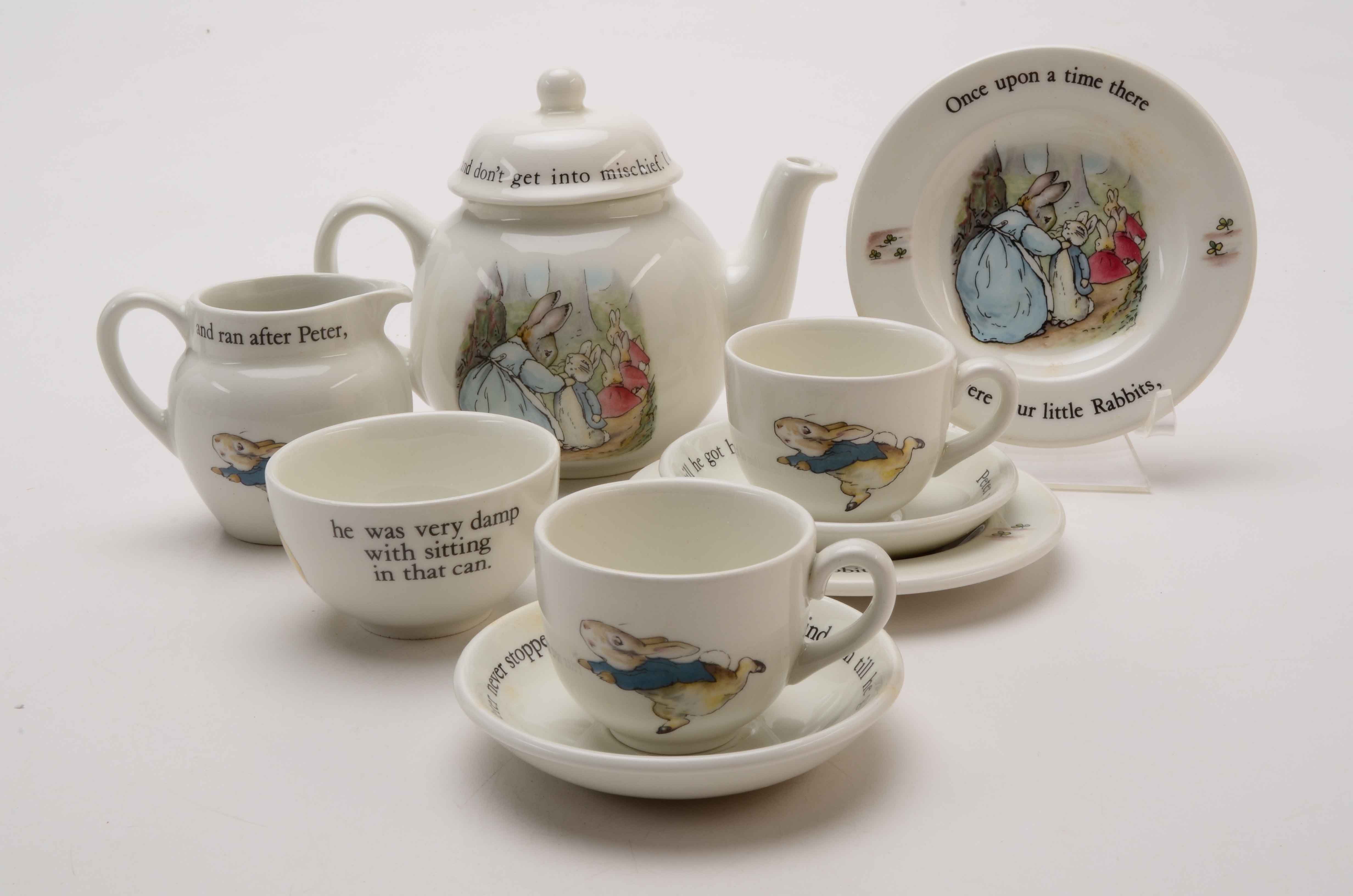 Collection of Beatrice Potter Wedgwood Tea Set and More.