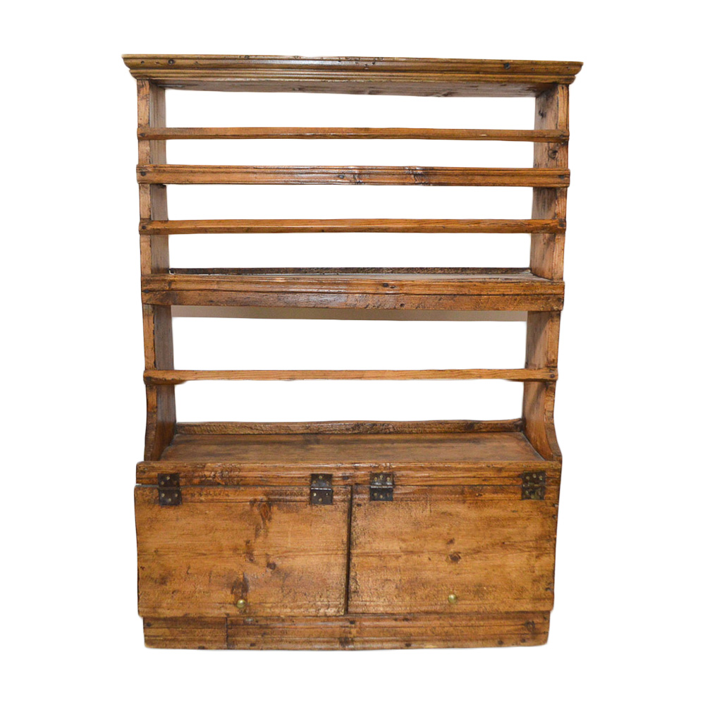 Rustic Country Pine Wall Hutch