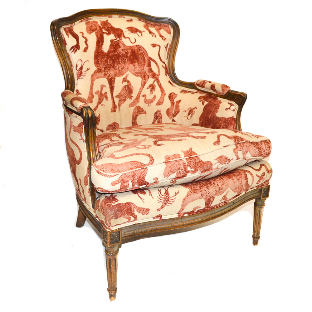 Louis XV Style Upholstered Armchair