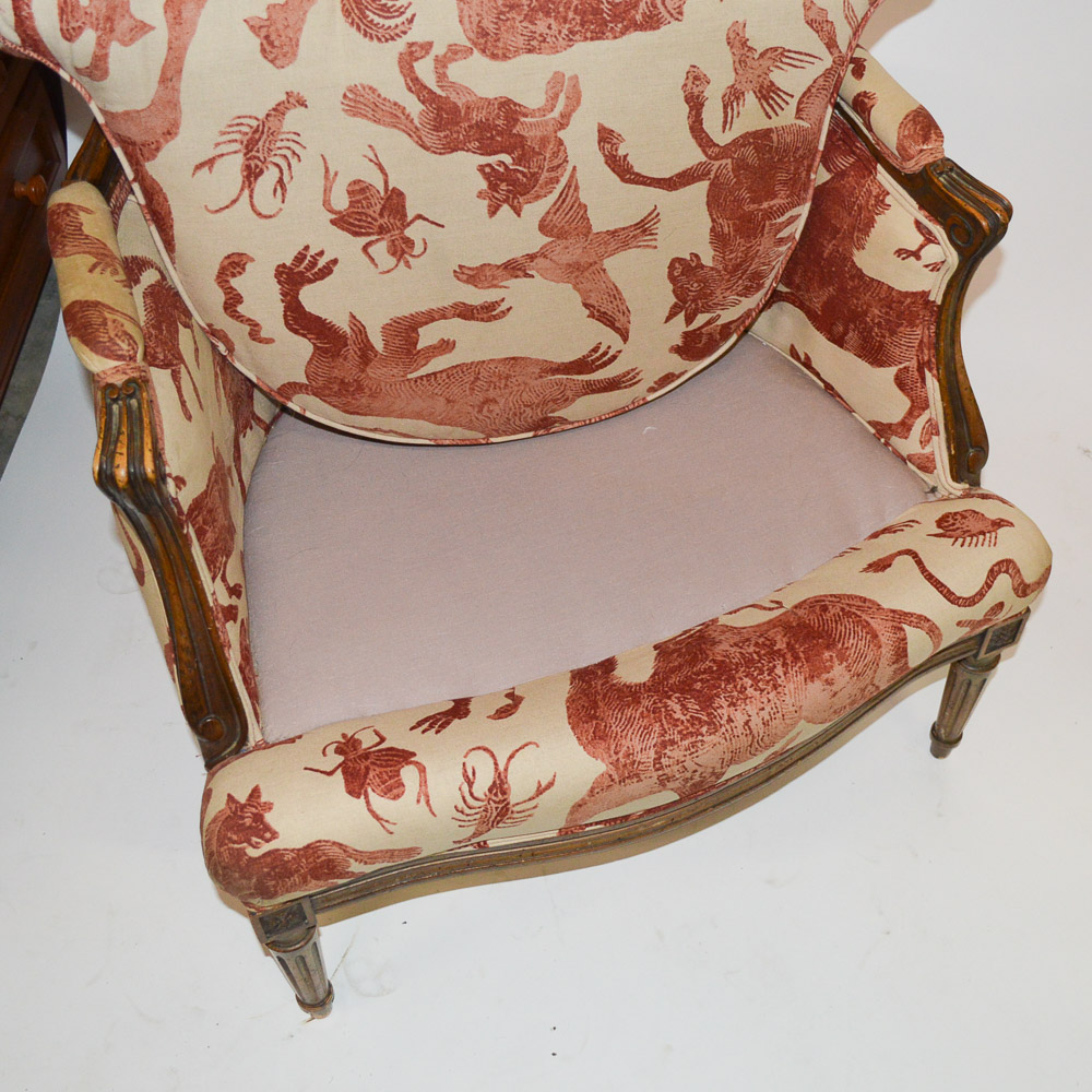 Louis XV Style Upholstered Armchair