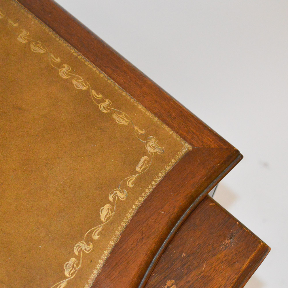 Leather Inlaid Nesting Tables