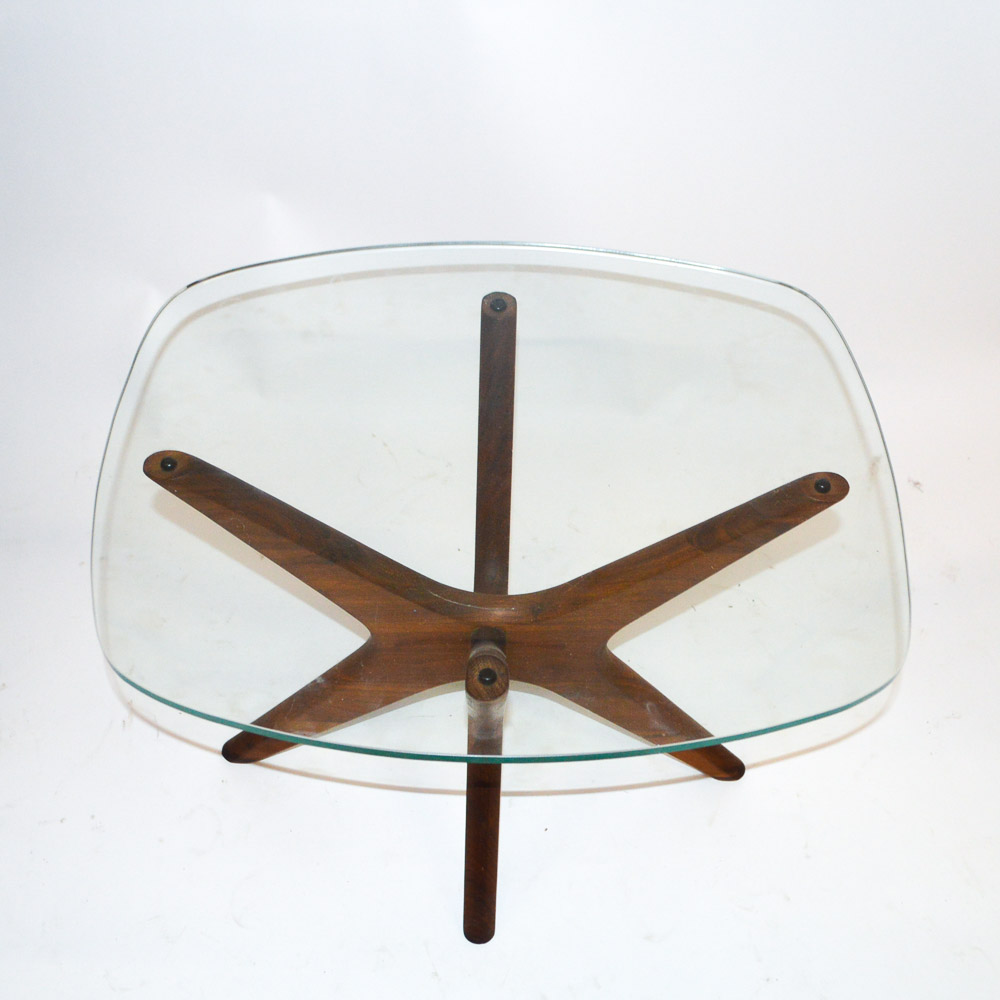 Pair of Adrian Pearsall Walnut "Jacks" Style End Tables