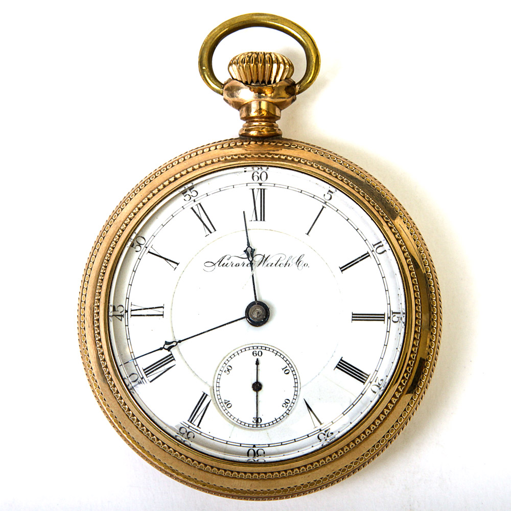Antique 14K Gold Filled Aurora Pocket Watch