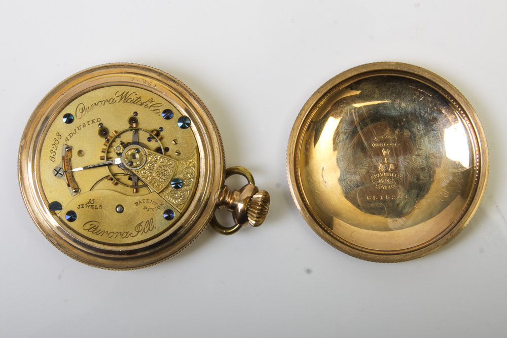 Antique 14K Gold Filled Aurora Pocket Watch