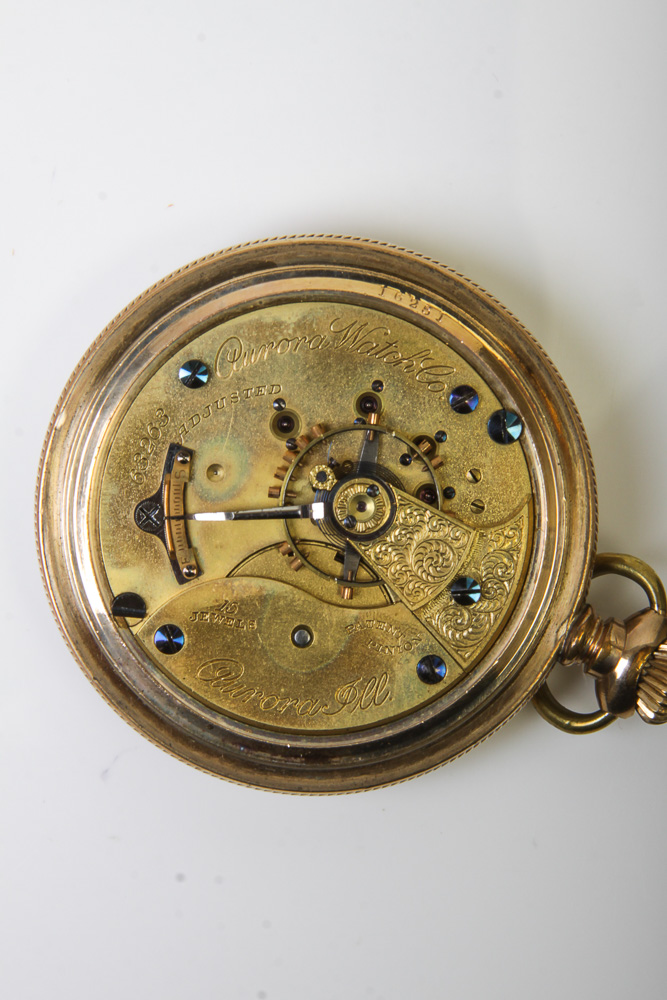 Antique 14K Gold Filled Aurora Pocket Watch