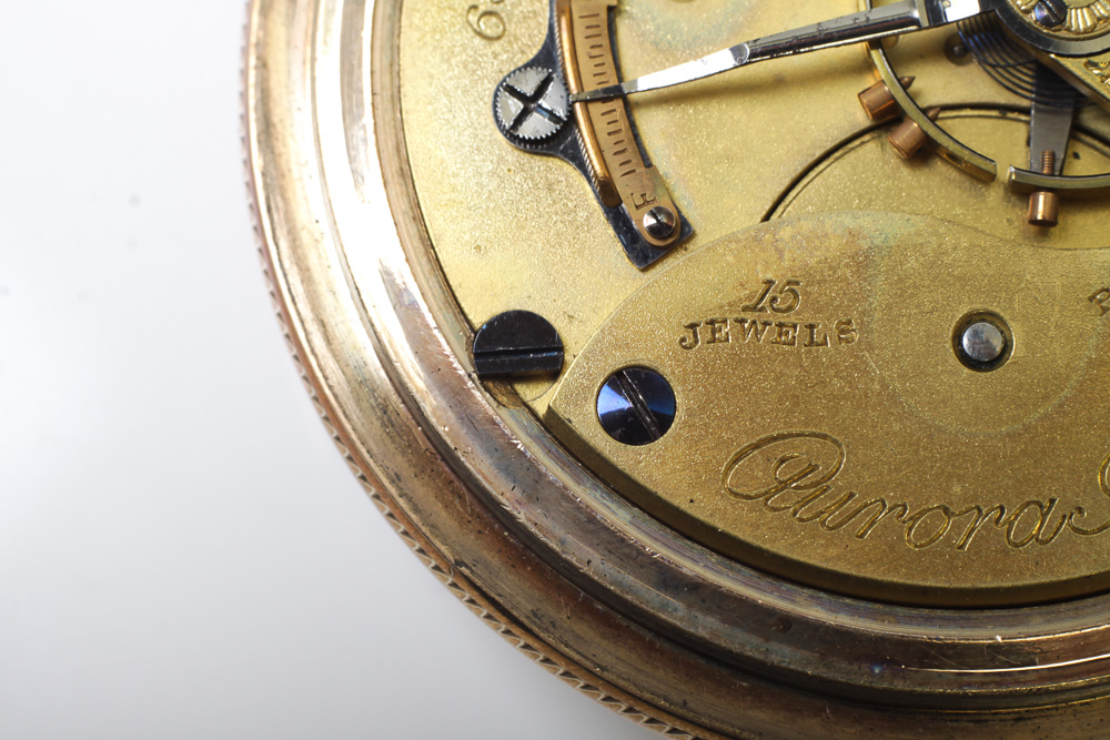 Antique 14K Gold Filled Aurora Pocket Watch