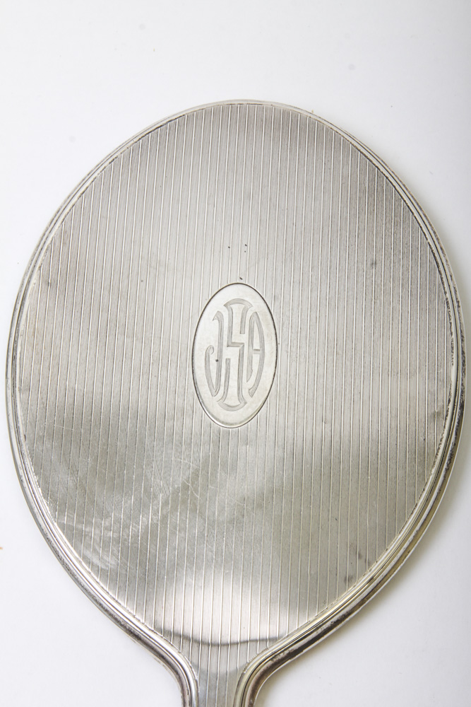 Vintage Gorham Sterling Silver and Tortoise Shell Comb and Mirror