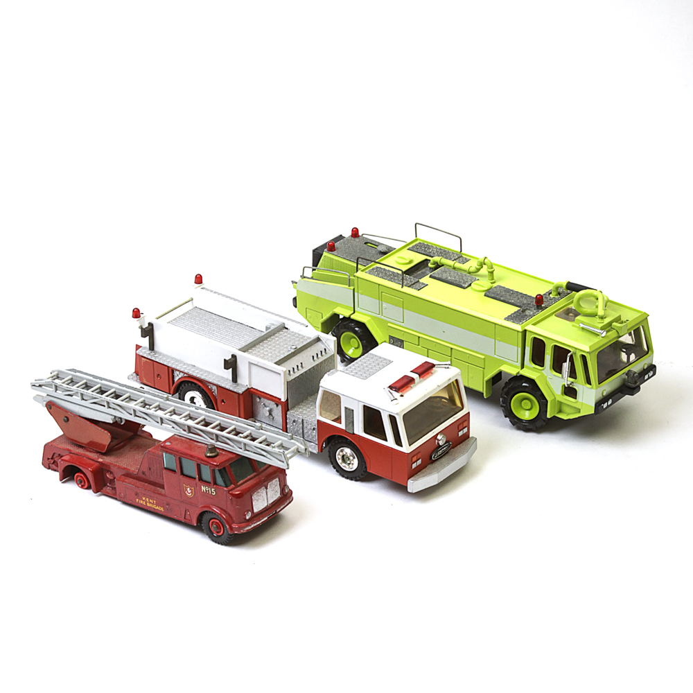 Collection of Vintage Die-Cast Model Firetrucks