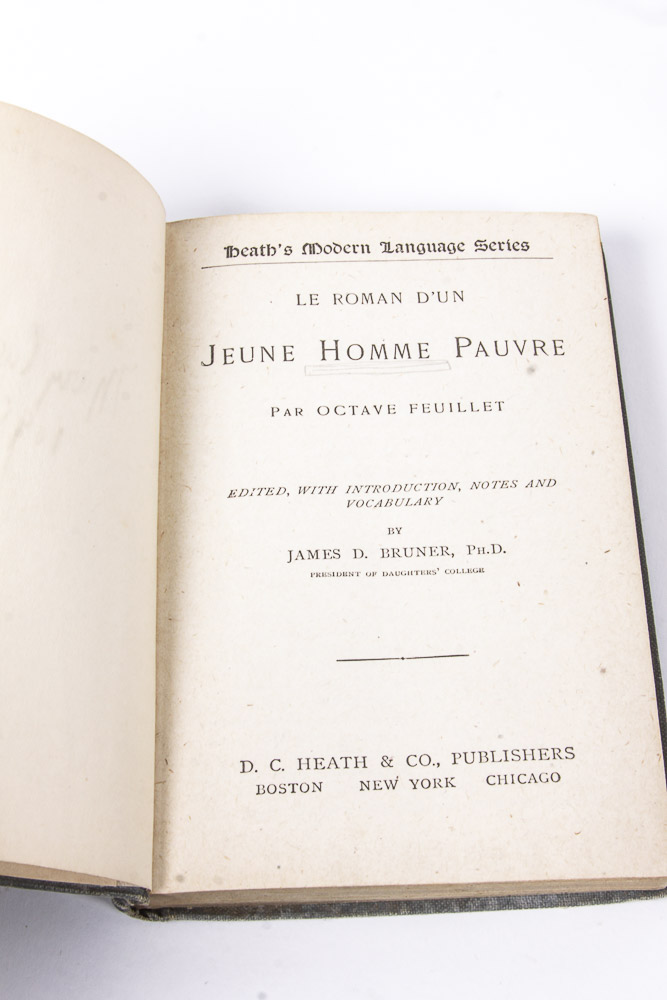 Collection of Three Antique French Literature Books