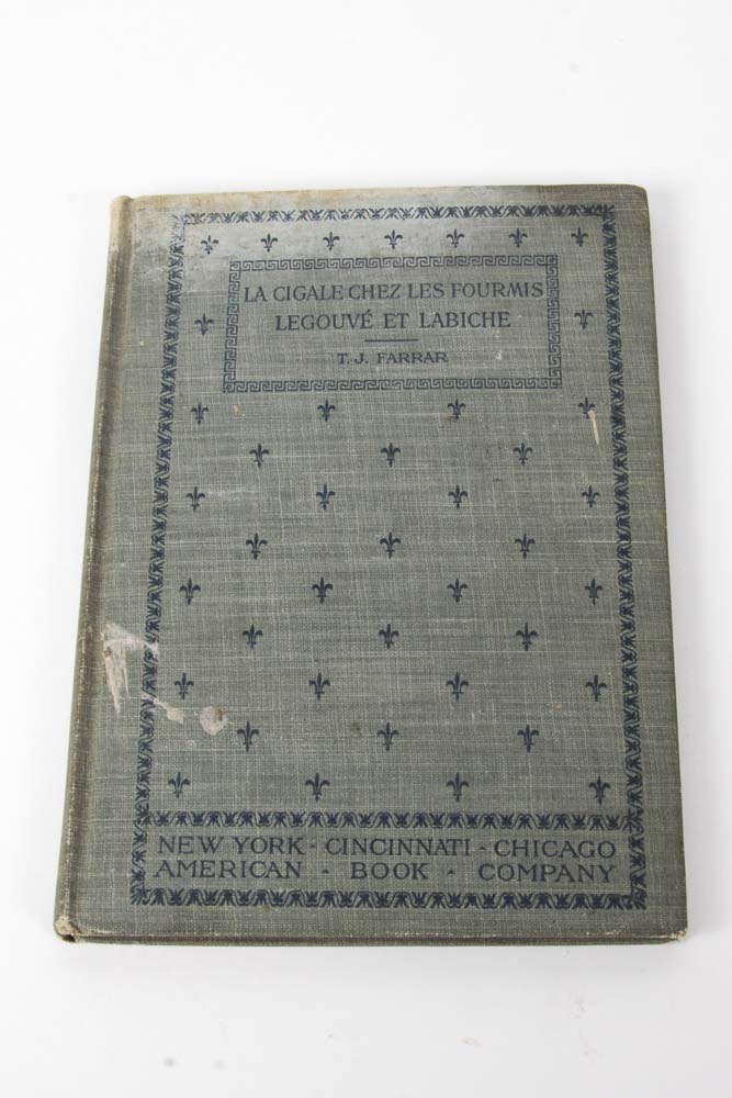 Collection of Three Antique French Literature Books