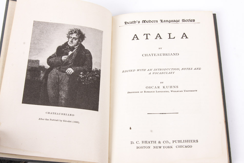 Collection of Three Antique French Literature Books