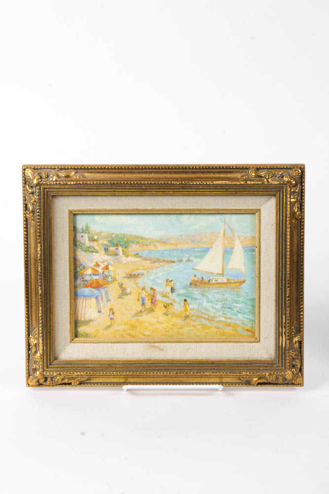 Beach Scene Prints in Giltwood Frames