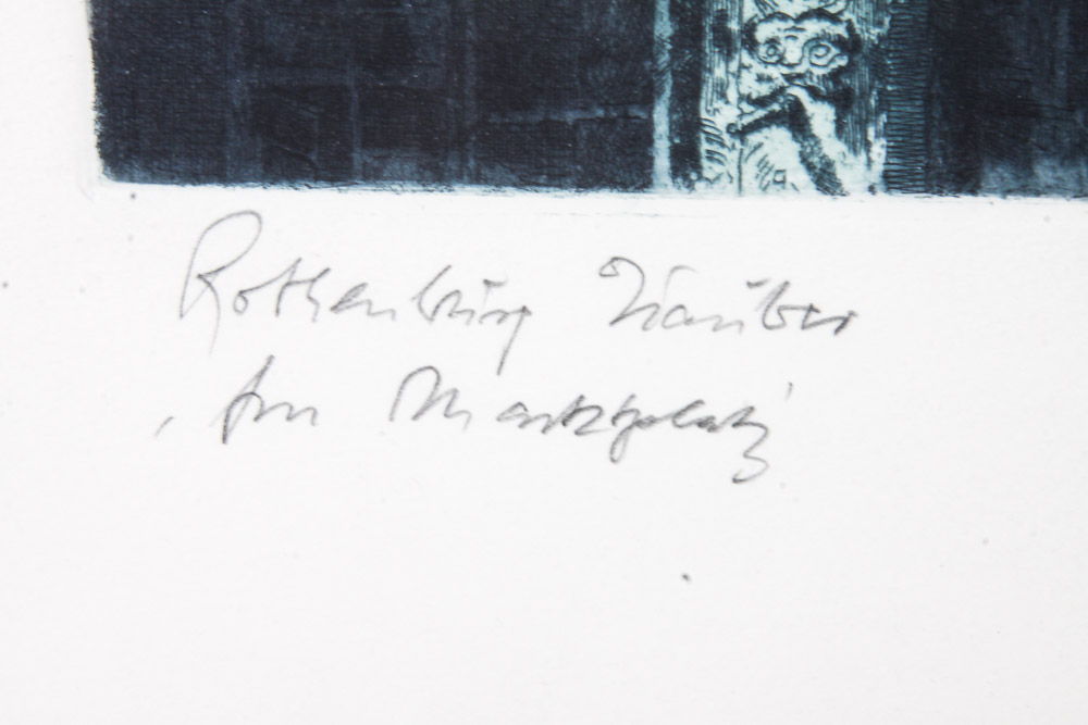 Pair of Horst Rosemann Original Hand-Colored Etchings