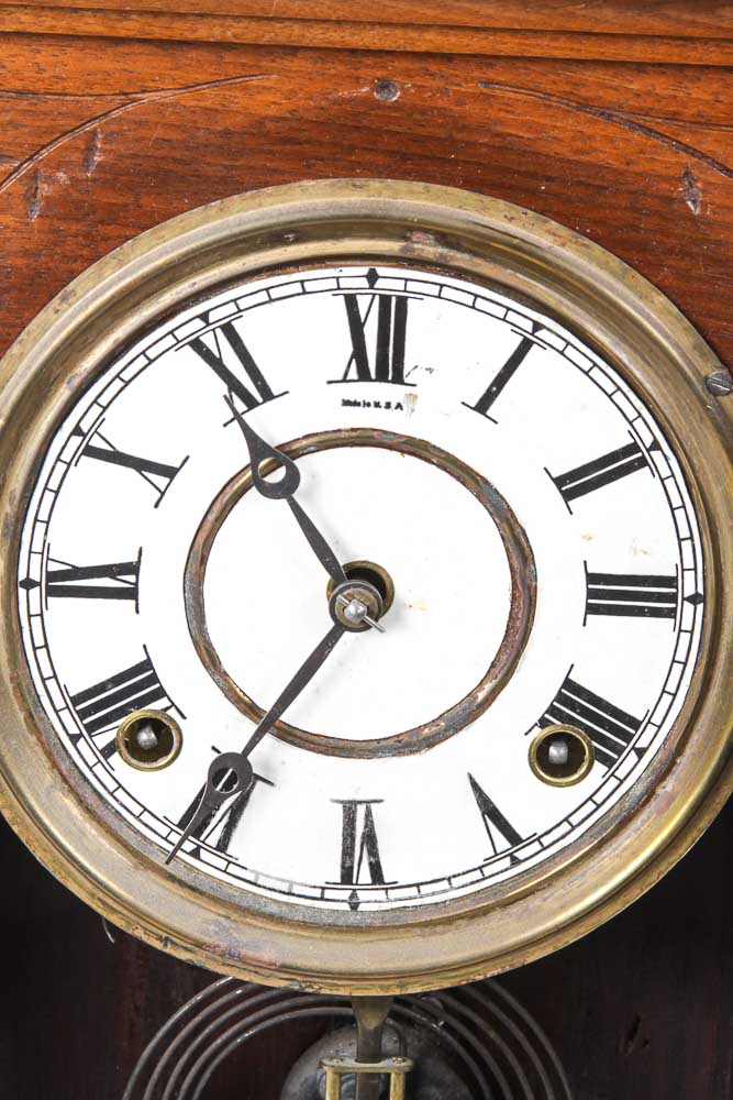 Walnut "8-Day Niagara" Mantel Clock by Lovell Manufacturing Co.