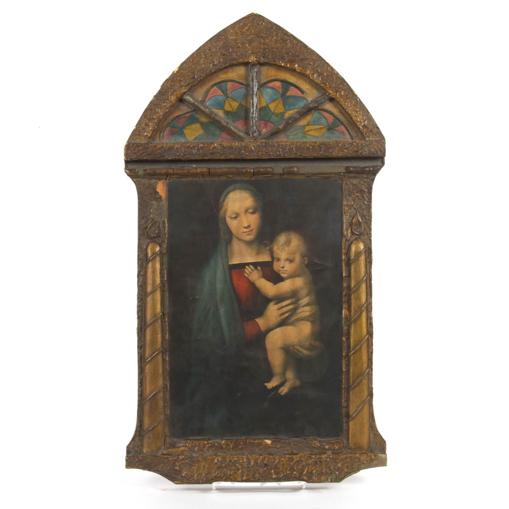 Vintage Offset Lithograph Reproduction After Raphael