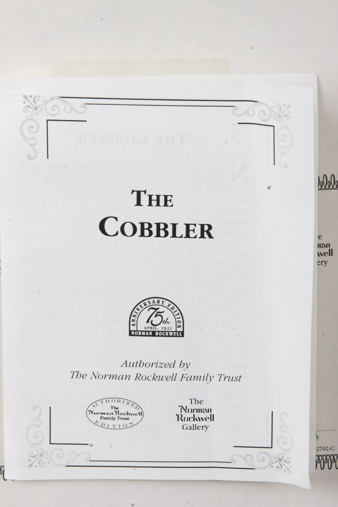 Norman Rockwell Offset Lithograph "The Cobbler"