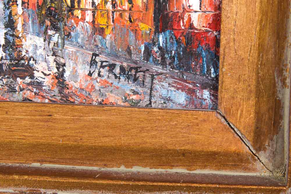Bernett Oil Painting on Canvas Parisian Street Scene