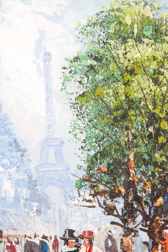 Bernett Oil Painting on Canvas Parisian Street Scene