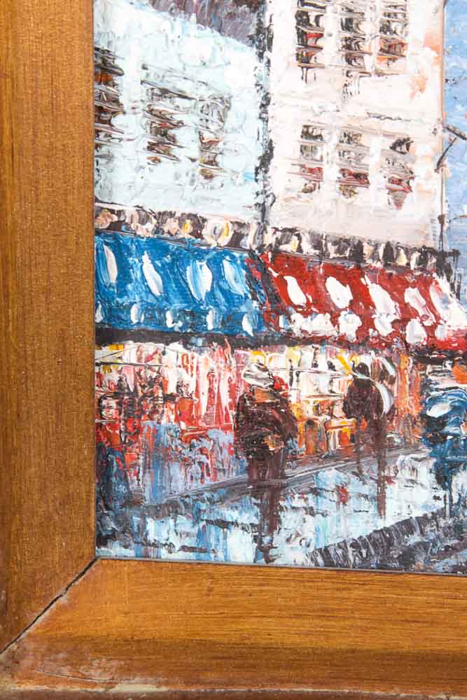 Bernett Oil Painting on Canvas Parisian Street Scene