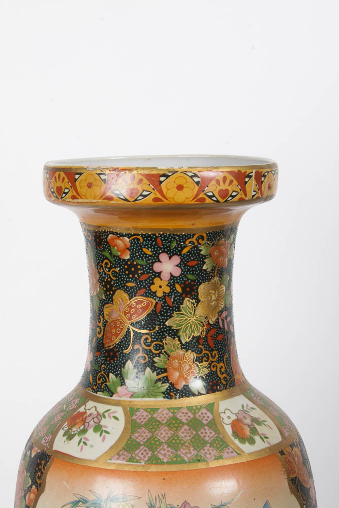 Chinese Satsuma Style Ceramic Vase