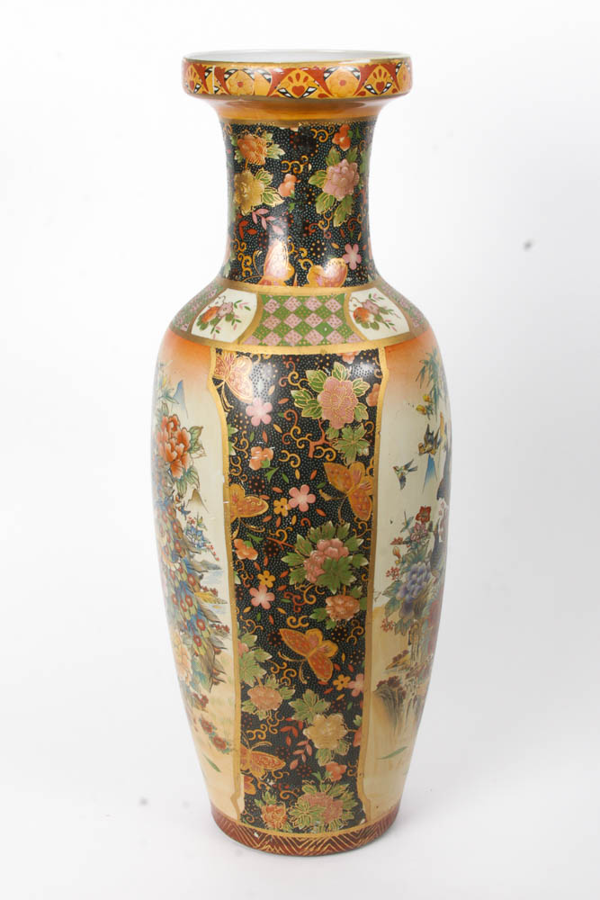 Chinese Satsuma Style Ceramic Vase