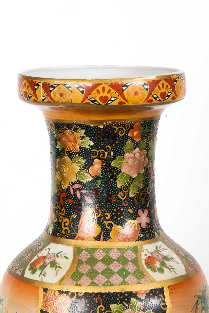 Chinese Satsuma Style Ceramic Vase