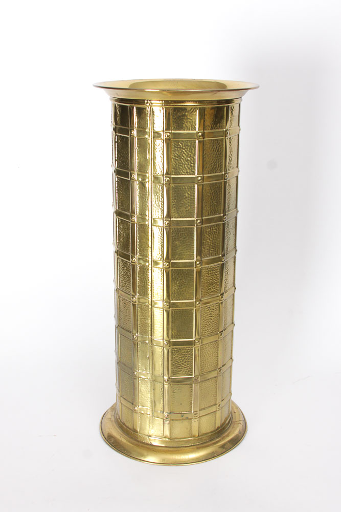 Walking Cane Assortment in Gold-Toned Umbrella Stand