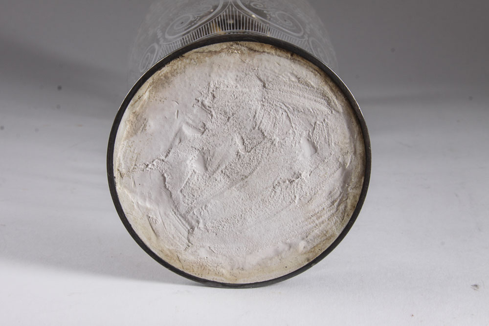 Antique Victorian Sterling Silver and Etched Glass Claret Jug