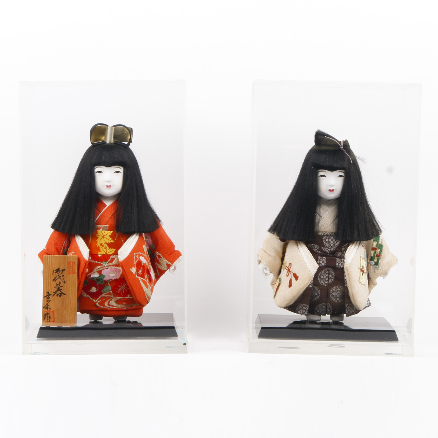 Japanese Dolls in Display Cases