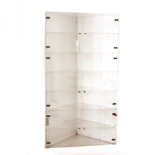 Mid-Century Clear Corner Curio Cabinet