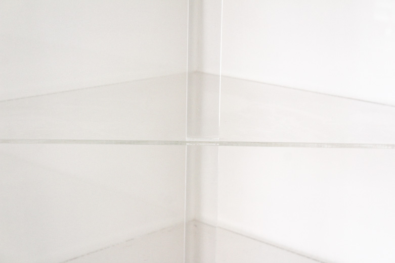 Mid-Century Clear Corner Curio Cabinet