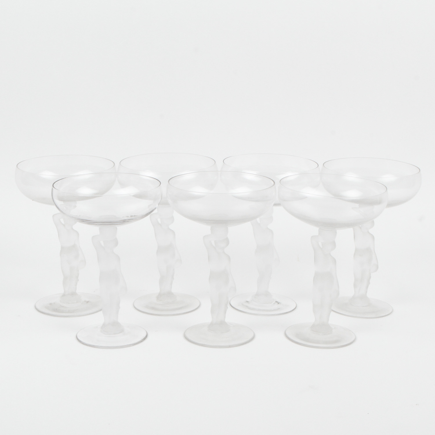 Bayel "Bacchante" Crystal Figural Coupes