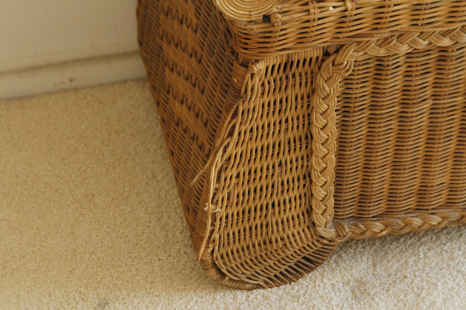 Wicker Bench with Cushion