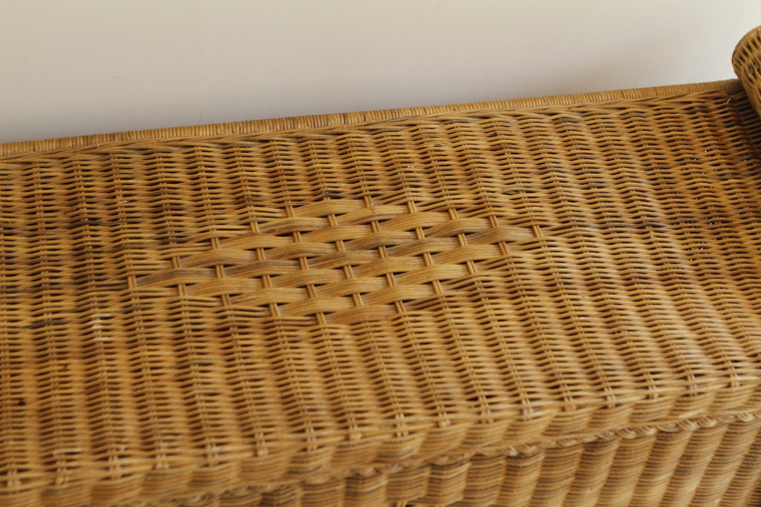 Wicker Bench with Cushion