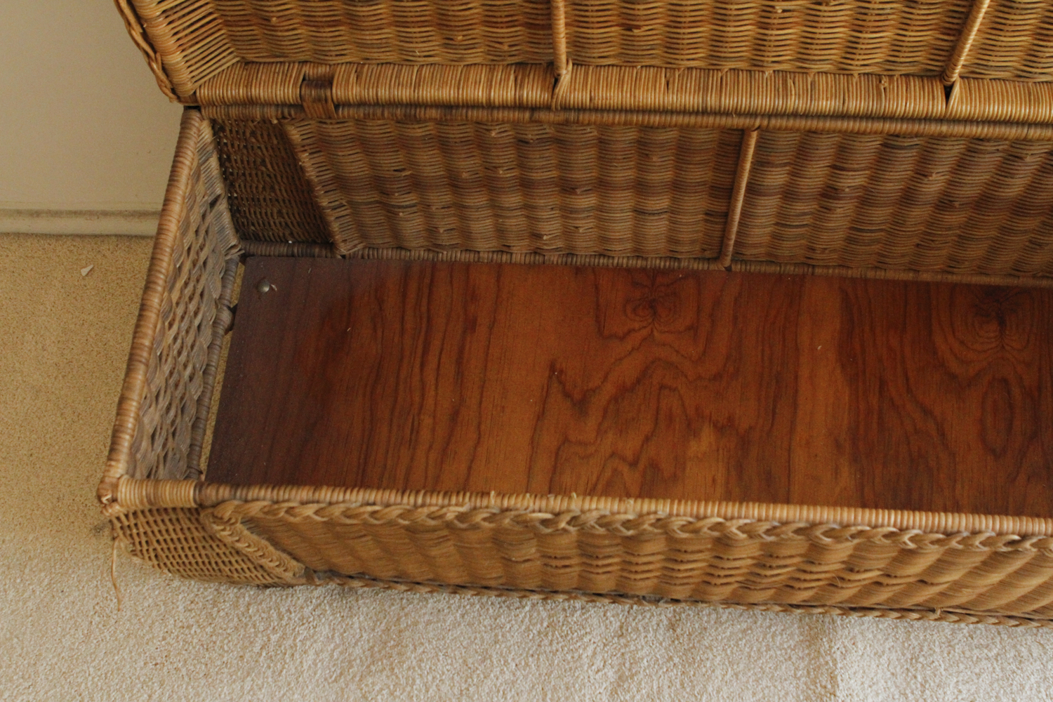 Wicker Bench with Cushion