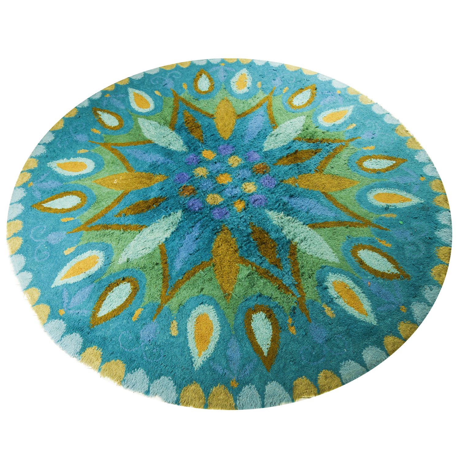 Vintage Cynthia Sargent Hooked Round Rug