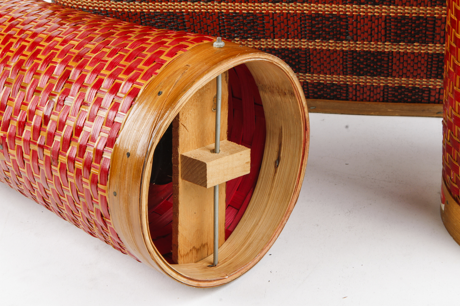 Vintage Wicker Picnic Basket With Canteens