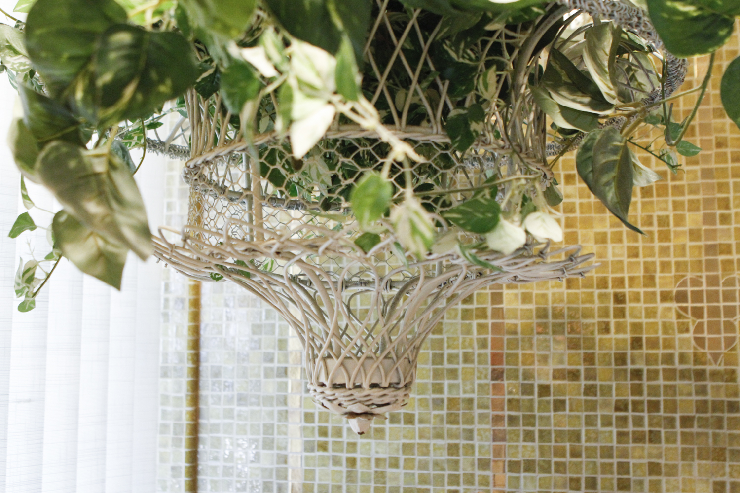 White Metal Hanging Basket