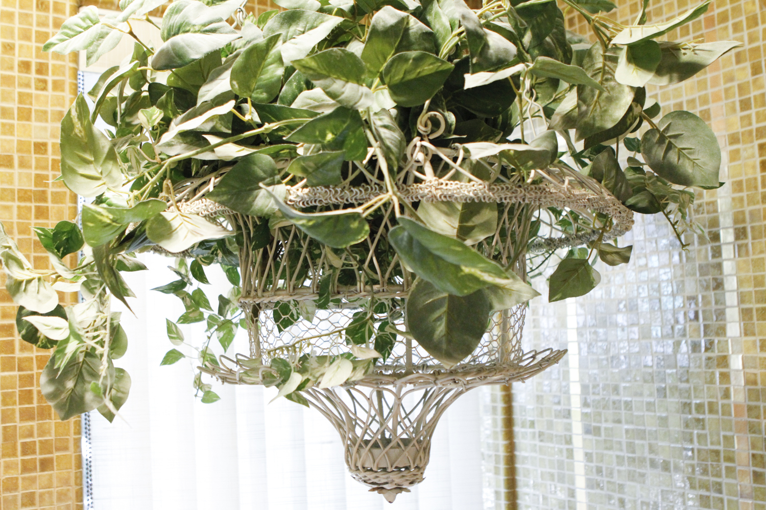 White Metal Hanging Basket