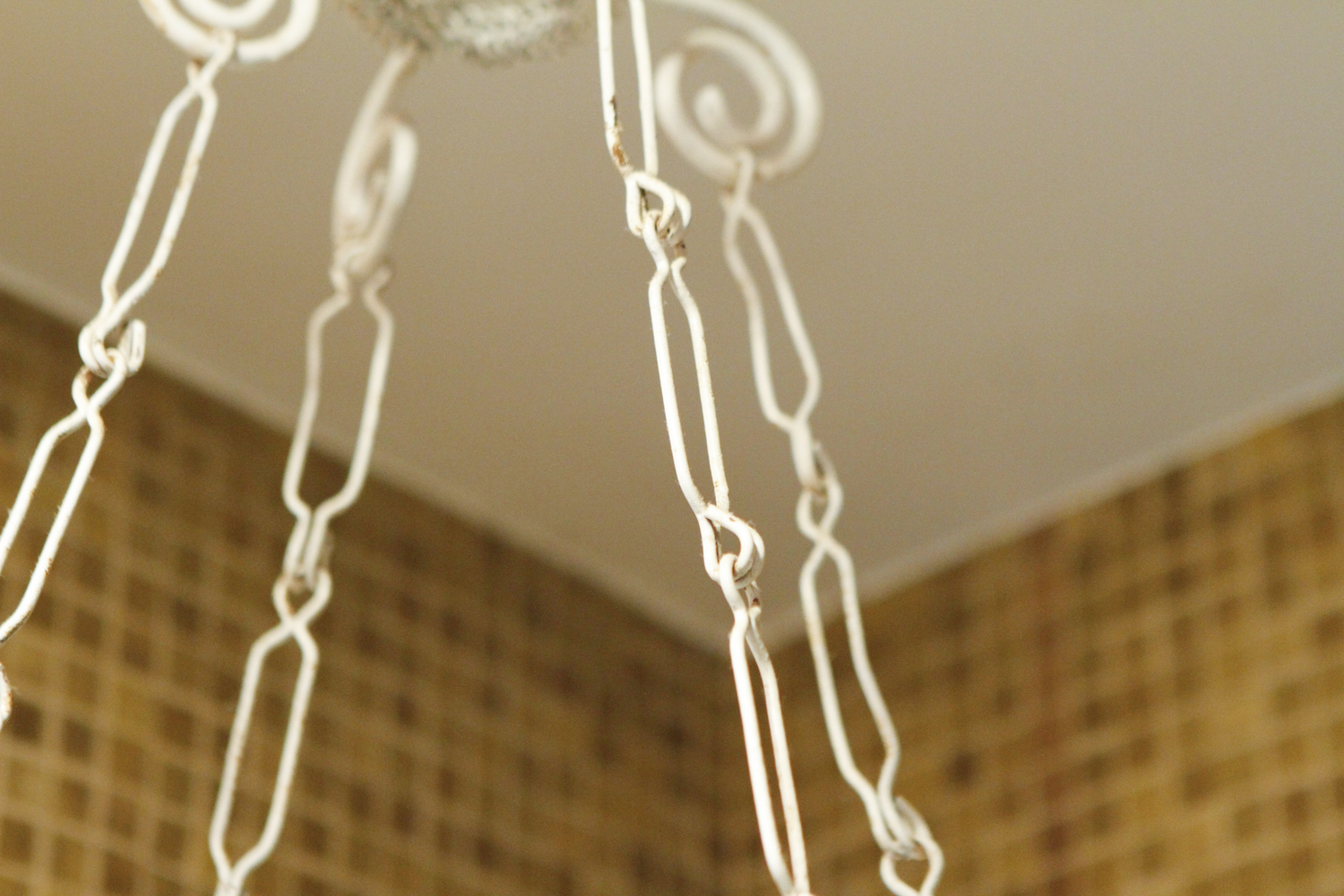 White Metal Hanging Basket