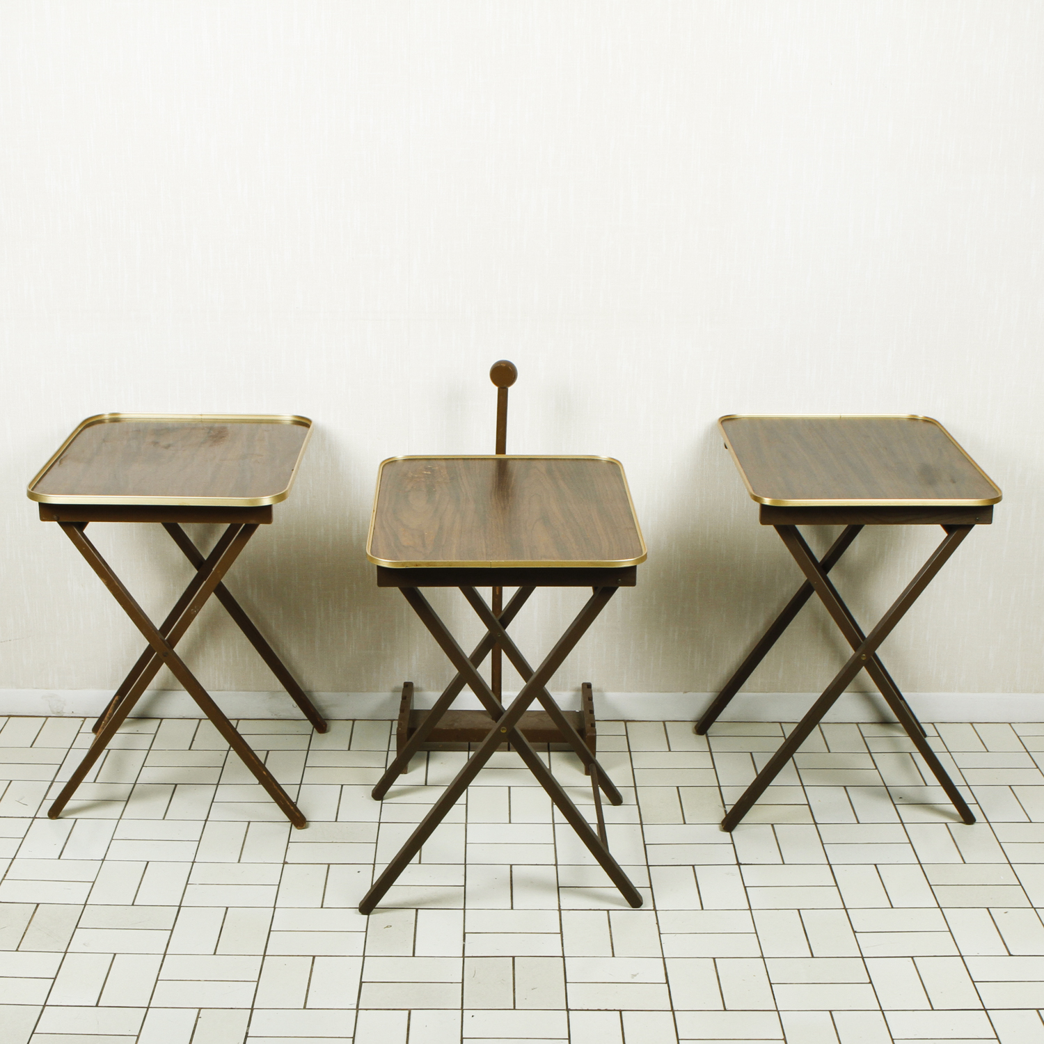 Vintage TV Tray Tables with Stand