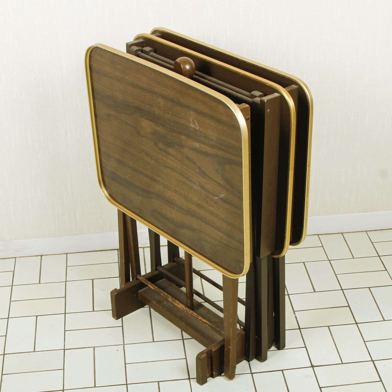 Vintage TV Tray Tables with Stand
