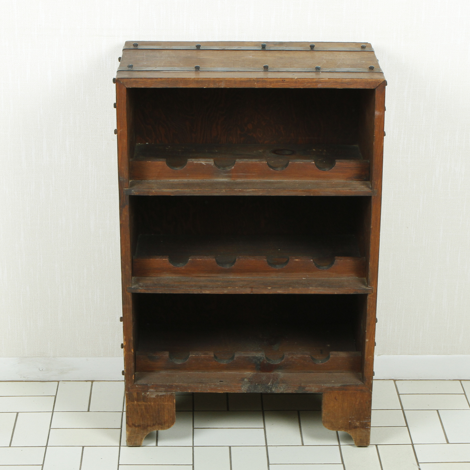 Arts and Crafts Style Oak Wine Rack