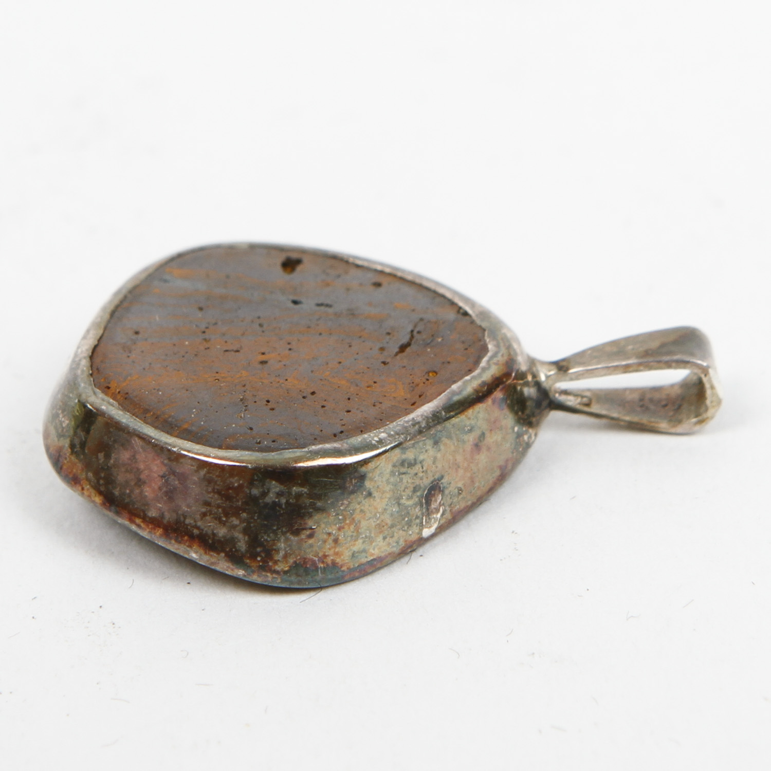 Sterling Silver and Boulder Opal Double Sided Pendant