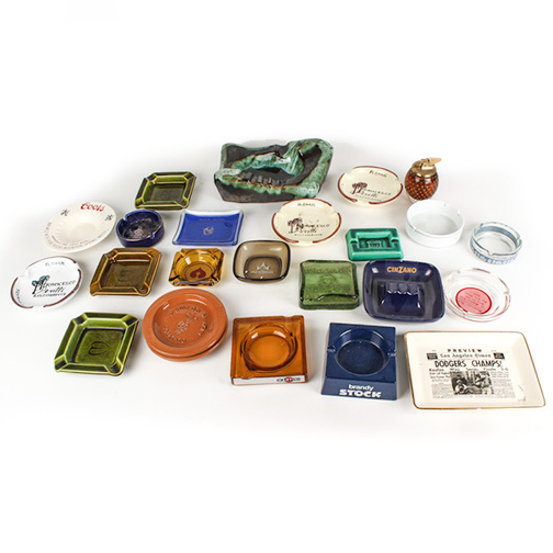 Collection of Vintage Advertising and California Pottery Ashtrays